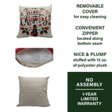 Fraser Hill Farm -  15.5-In. Merry Christmas Accent Pillow, Indoor Holiday Decoration, Buffalo Plaid Snowman