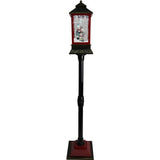 Fraser Hill Farm -  Let It Snow Series 49-In. Musical Mini Street Lamp with Snow Family, Cascading Snow, and Christmas Carols, Black/Bronze/Red