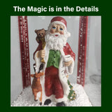 Fraser Hill Farm -  Let It Snow Series 49-In. Musical Mini Street Lamp with Santa Scene, Cascading Snow, and Christmas Carols, Black/Red/Green