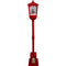 Fraser Hill Farm -  Let It Snow Series 53-In. Musical Street Lamp with Lighted Base, Seesaw Santa, Cascading Snow, and Christmas Carols, Red