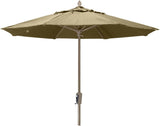 Fiberbuilt Table Umbrellas Antique Beige 7.5' Oct Market 8 Rib Crank Champagne Bronze with Marine Grade Canopy
