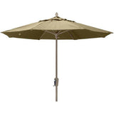 Fiberbuilt Table Umbrellas Beige 7.5' Oct Market 8 Rib Crank Champagne Bronze with Antique  Marine Grade Canopy