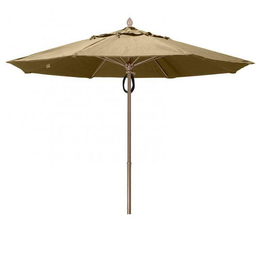 Fiberbuilt Table Umbrellas Beige 7.5' Oct Market 8 Rib Pulley Pin Black with Antique  Marine Grade Canopy