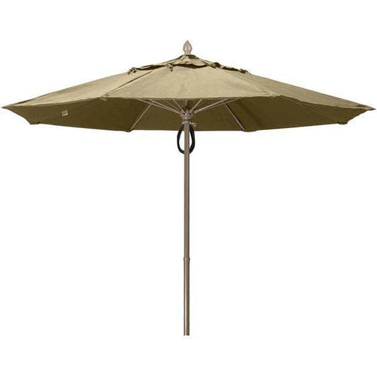 Fiberbuilt Table Umbrellas Beige 7.5' Oct Market 8 Rib Pulley Pin White with Antique Marine Grade Canopy