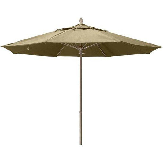 Fiberbuilt Table Umbrellas Beige 7.5' Oct Market 8 Rib Push up Champagne Bronze with Antique Marine Grade Canopy