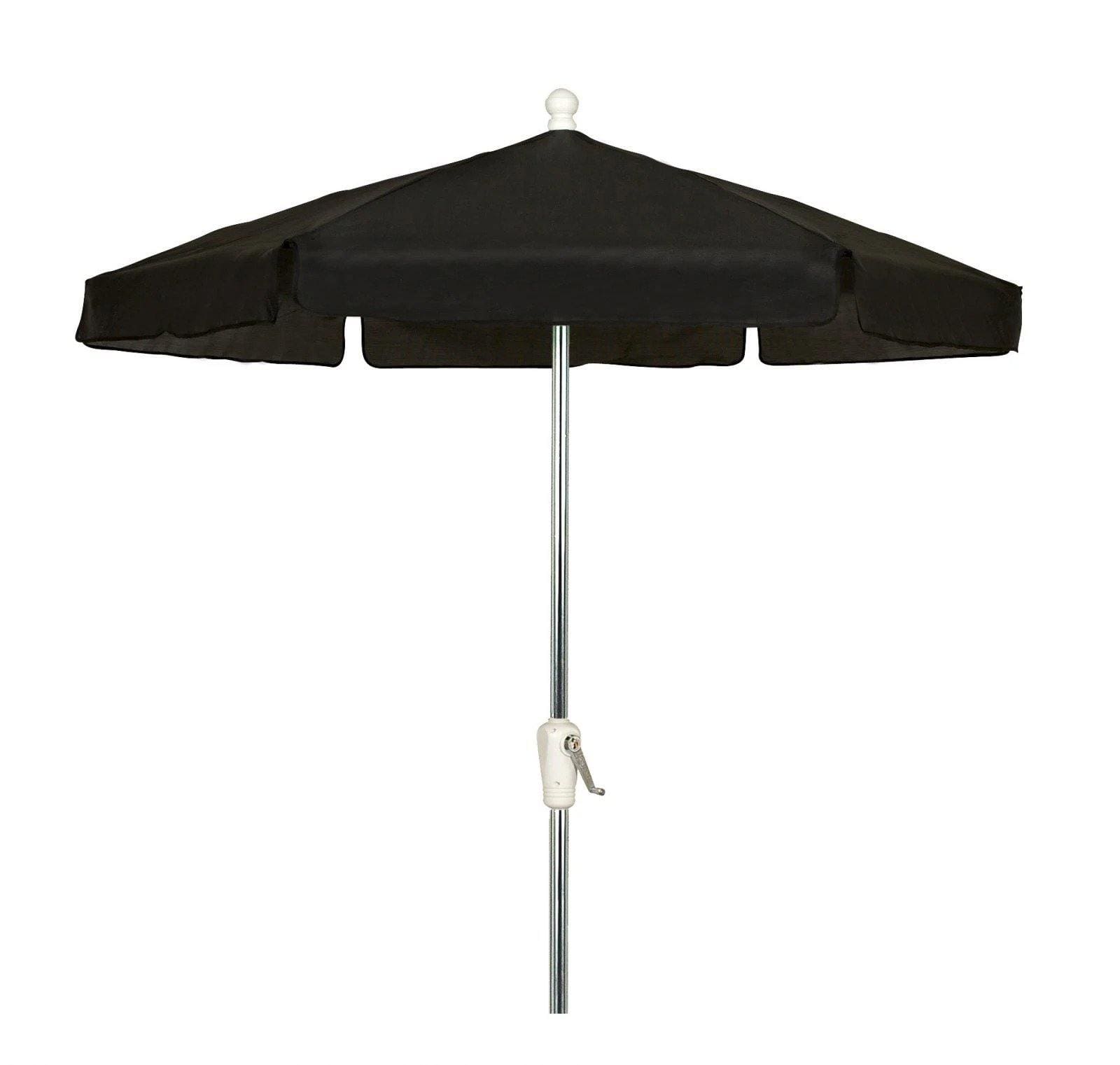 Fiberbuilt Table Umbrellas Black 7.5' Hex Garden Umbrella 6 Rib Push Up Champagne Bronze wit Vinyl Coated Weave Canopy