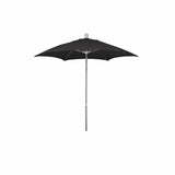 Fiberbuilt Table Umbrellas Black 7.5' Hex Terrace Umbrella 6 Rib Push Up Bright Aluminum  Solution Dyed Acrylic Canopy