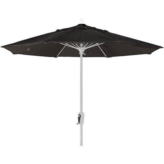 Fiberbuilt Table Umbrellas Black 7.5' Oct Market 8 Rib Champagne Bronze Crank with Antique  Marine Grade Canopy