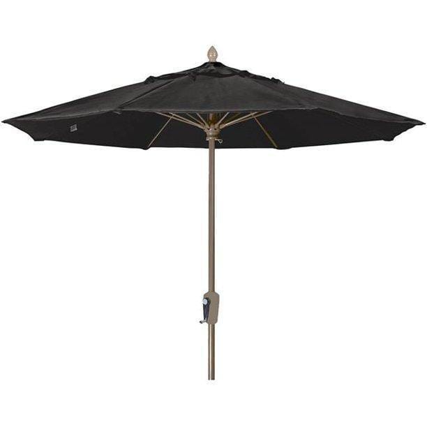 Fiberbuilt Table Umbrellas Black 7.5' Oct Market 8 Rib Crank Champagne Bronze with Antique  Marine Grade Canopy