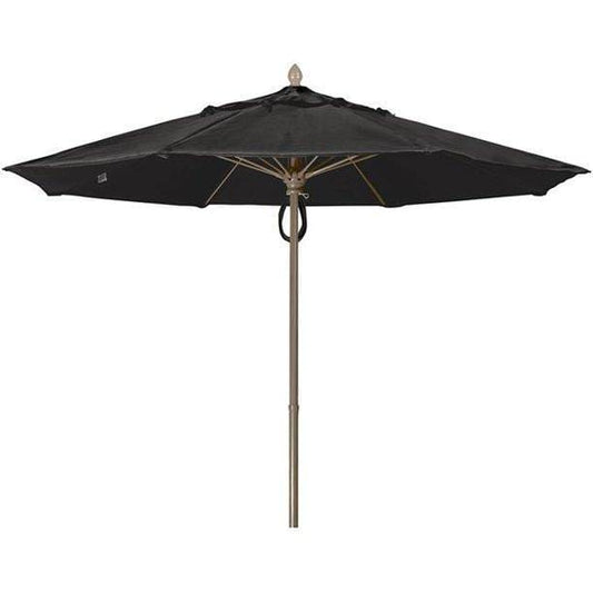 Fiberbuilt Table Umbrellas Black 7.5' Oct Market 8 Rib Pulley Pin Champagne Bronze with Antique  Marine Grade Canopy