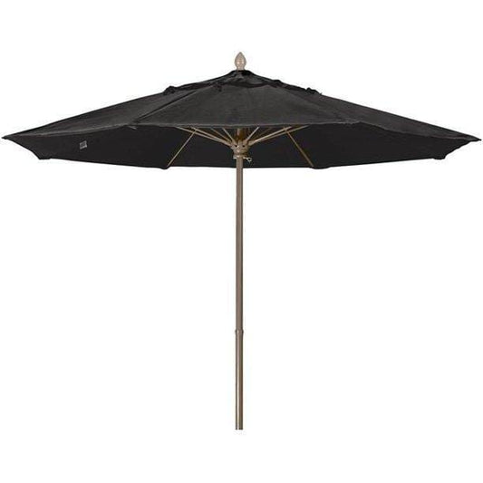 Fiberbuilt Table Umbrellas Black 7.5' Oct Market 8 Rib Push up Champagne Bronze with Antique Marine Grade Canopy
