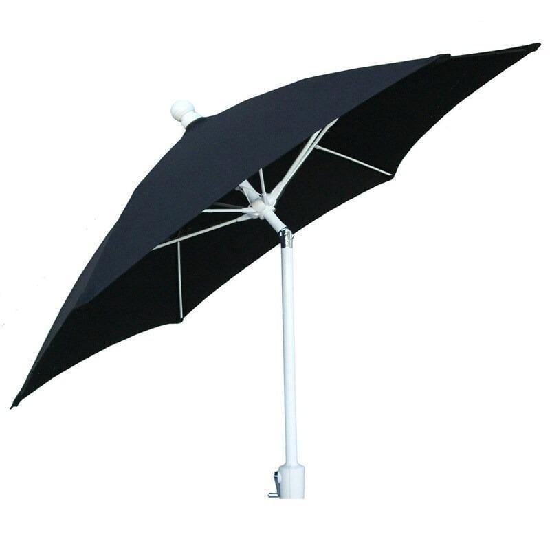Fiberbuilt Table Umbrellas Black FiberBuilt 7.5 Ft. Aluminum Market Patio Umbrella W/ Crank Lift & Tilt