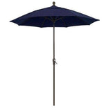 Fiberbuilt Table Umbrellas Black Marine 7.5' Oct Market 8 Rib Crank White with Marine Grade Canopy
