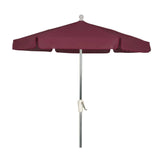 Fiberbuilt Table Umbrellas Burgundy 7.5' Hex Garden Umbrella 6 Rib Push Up Champagne Bronze wit Vinyl Coated Weave Canopy