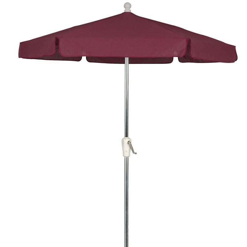 Fiberbuilt Table Umbrellas Burgundy FiberBuilt 7.5 Ft. Aluminum Market Patio Umbrella W/ Crank Lift - Silver Pole