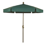 Fiberbuilt Table Umbrellas Forest Green 7.5' Hex Garden Umbrella 6 Rib Push Up Champagne Bronze wit Vinyl Coated Weave Canopy