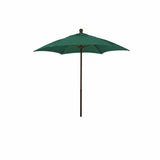 Fiberbuilt Table Umbrellas Forest Green 7.5' Hex Terrace Umbrella 6 Rib Push Up Champagne Bronze  Solution Dyed Acrylic Canopy