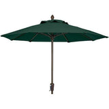 Fiberbuilt Table Umbrellas Forest Green 7.5' Oct Market 8 Rib Crank Champagne Bronze with Antique  Marine Grade Canopy