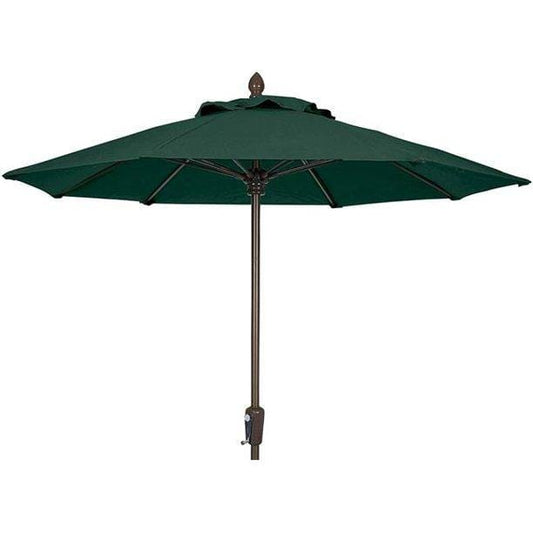 Fiberbuilt Table Umbrellas Forest Green 7.5' Oct Market 8 Rib Crank Champagne Bronze with Marine Grade Canopy