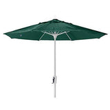Fiberbuilt Table Umbrellas Forest Green 7.5' Oct Market 8 Rib Crank White with Marine Grade Canopy