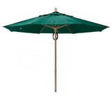 Fiberbuilt Table Umbrellas Forest Green 7.5' Oct Market 8 Rib Pulley Pin Black with Antique  Marine Grade Canopy