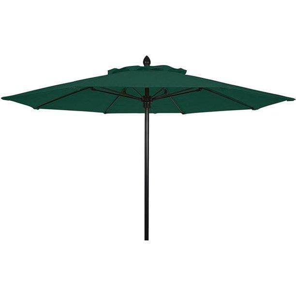 Fiberbuilt Table Umbrellas Forest Green 7.5' Oct Market 8 Rib Push up Black with Antique  Marine Grade Canopy