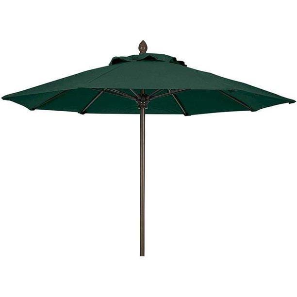 Fiberbuilt Table Umbrellas Forest Green 7.5' Oct Market 8 Rib Push up Champagne Bronze with Antique Marine Grade Canopy