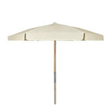 Fiberbuilt Table Umbrellas Natural 7.5' Hex Beach Umbrella 6 Rib Push Up Natural Oak with Vinyl Coated Weave Canopy