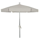 Fiberbuilt Table Umbrellas Natural 7.5' Hex Garden Umbrella 6 Rib Push Up Champagne Bronze wit Vinyl Coated Weave Canopy