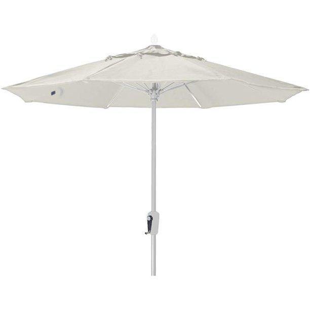 Fiberbuilt Table Umbrellas Natural 7.5' Oct Market 8 Rib Champagne Bronze Crank with Antique  Marine Grade Canopy