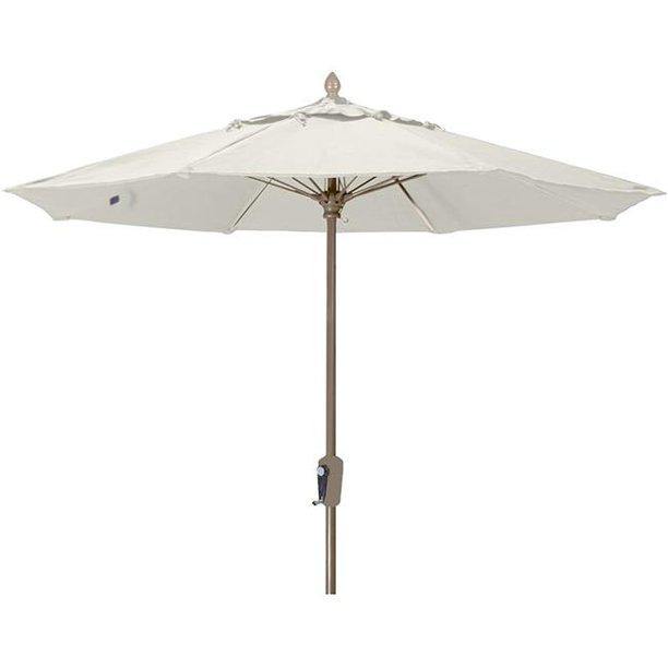 Fiberbuilt Table Umbrellas Natural 7.5' Oct Market 8 Rib Crank Champagne Bronze with Antique  Marine Grade Canopy