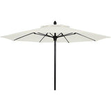 Fiberbuilt Table Umbrellas Natural 7.5' Oct Market 8 Rib Push up Black with Antique  Marine Grade Canopy