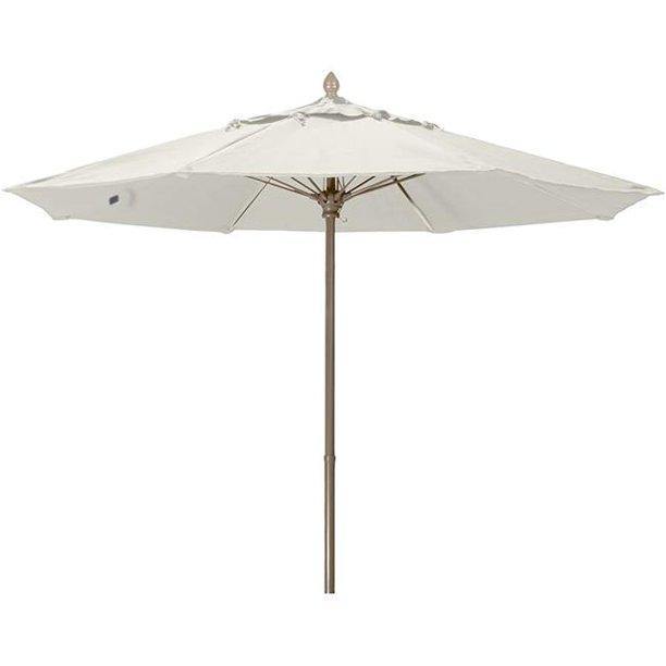 Fiberbuilt Table Umbrellas Natural 7.5' Oct Market 8 Rib Push up Champagne Bronze with Antique Marine Grade Canopy
