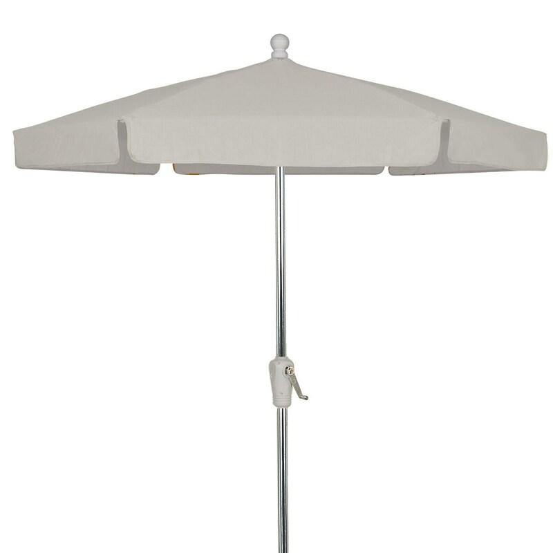 Fiberbuilt Table Umbrellas Natural FiberBuilt 7.5 Ft. Aluminum Market Patio Umbrella W/ Crank Lift - Silver Pole
