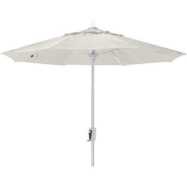 Fiberbuilt Table Umbrellas Natural White 7.5' Oct Market 8 Rib Crank White with Marine Grade Canopy