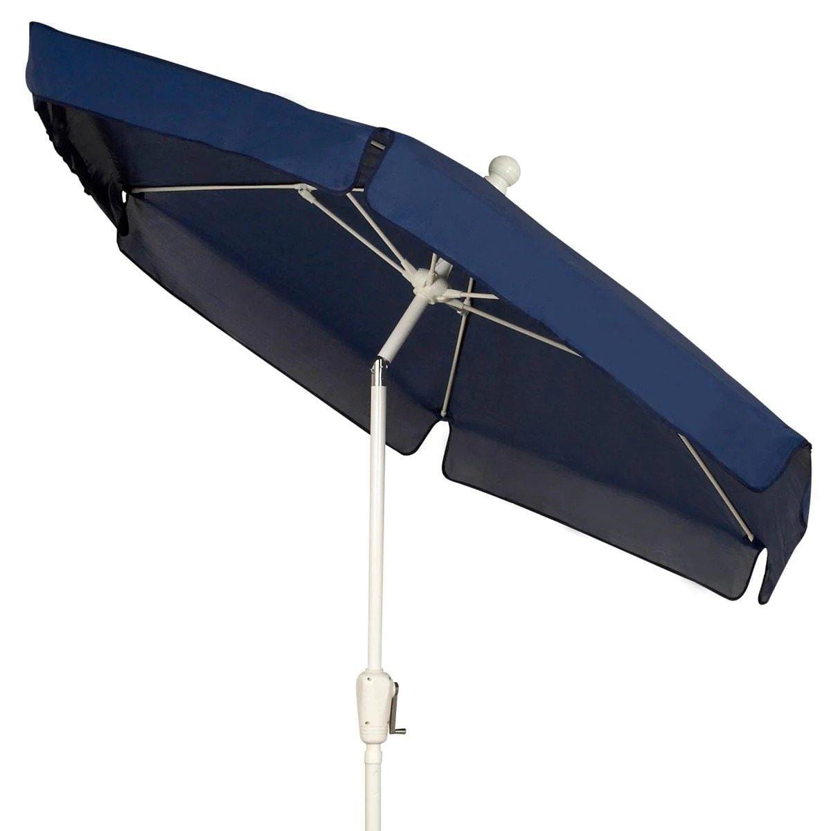 Fiberbuilt Table Umbrellas Navy Blue FiberBuilt 7.5 Ft. Aluminum Market Patio Umbrella W/ Crank Lift & Tilt