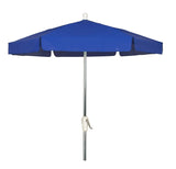 Fiberbuilt Table Umbrellas Pacific Blue 7.5' Hex Garden Umbrella 6 Rib Push Up Champagne Bronze wit Vinyl Coated Weave Canopy