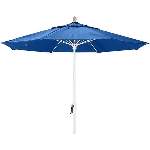 Fiberbuilt Table Umbrellas Pacific Blue 7.5' Oct Market 8 Rib Crank White with Marine Grade Canopy