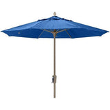 Fiberbuilt Table Umbrellas Pacific Blue 7.5' Oct Market 8 Rib Pulley Pin Black with Antique  Marine Grade Canopy