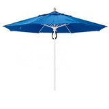 Fiberbuilt Table Umbrellas Pacific Blue 7.5' Oct Market 8 Rib Pulley Pin White with Antique Marine Grade Canopy