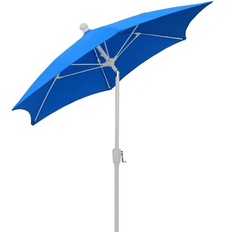 Fiberbuilt Table Umbrellas Pacific Blue FiberBuilt 7.5 Ft. Aluminum Market Patio Umbrella W/ Crank Lift & Tilt