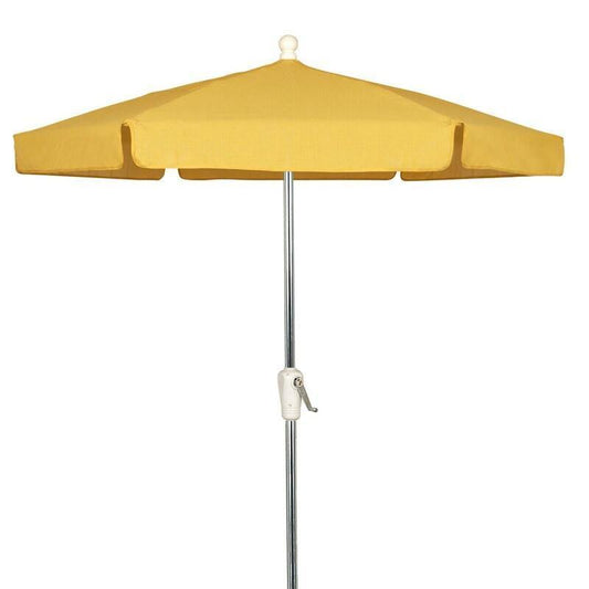 Fiberbuilt Table Umbrellas Yellow FiberBuilt 7.5 Ft. Aluminum Market Patio Umbrella W/ Crank Lift - Silver Pole