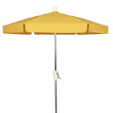 Fiberbuilt Table Umbrellas Yellow FiberBuilt 7.5 Ft. Aluminum Market Patio Umbrella W/ Crank Lift - Silver Pole