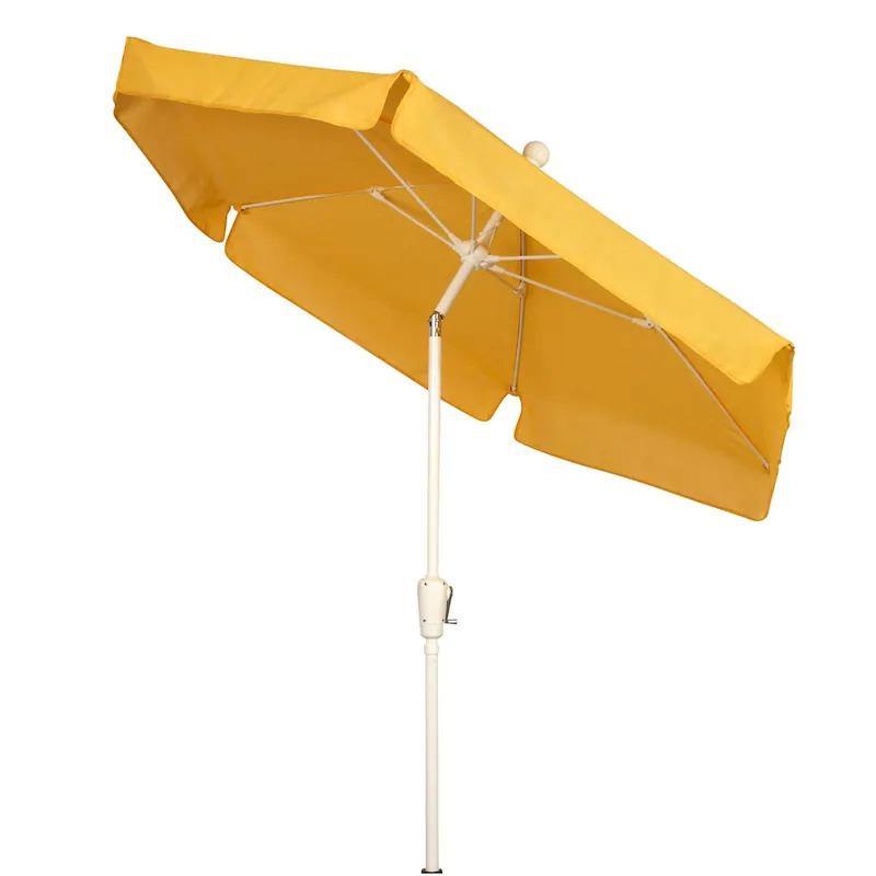 Fiberbuilt Table Umbrellas Yellow FiberBuilt 7.5 Ft. Aluminum Market Patio Umbrella W/ Crank Lift & Tilt