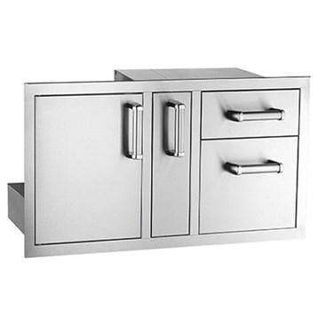 Fire Magic Kitchen Accessories 18" h x 36" w Access Door with Platter Storage and Double Drawer