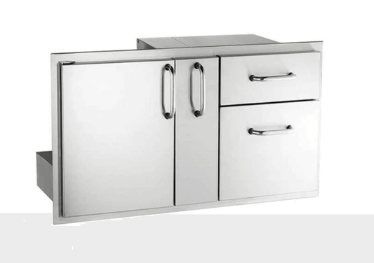 Fire Magic Kitchen Accessories 18" h x 36" w x 20-1/2" d Access Door with Platter Storage and Double Drawer