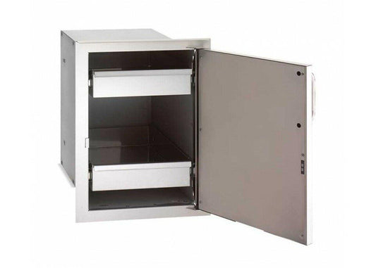 Fire Magic Kitchen Accessories 21" h x 14-1/2" w x 20-1/2" d Single Access Door with Dual Drawers - Left Door Hinge