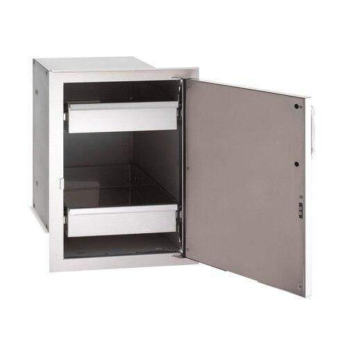 Fire Magic Kitchen Accessories 21" h x 14-1/2" w x 20-1/2" d Single Access Door with Dual Drawers - Right Door Hinge