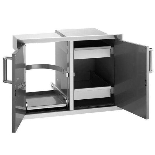 Fire Magic Kitchen Accessories 21" h x 30-1/2" w x 20-1/2" d Double Access Doors with Trash Tray and Dual Drawers