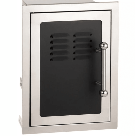 Fire Magic Kitchen Accessories Black Diamond Door with Tank Tray & Louvers, Left Door Hinge, 21" h x 14 1/2" w